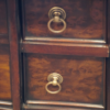 Chippendale style partners desk interior drawers burr