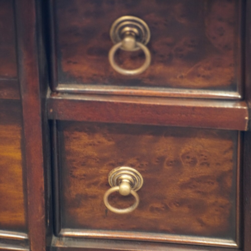Chippendale style partners desk interior drawers burr