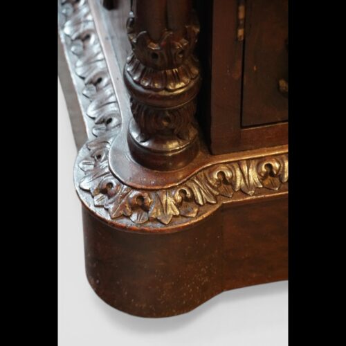 Chippendale style partners desk turret corner plinth