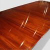 George V mahogany 3 pillar dining table with 1 leaf