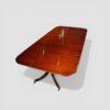 George V mahogany 3 pillar dining table without leaves at angle
