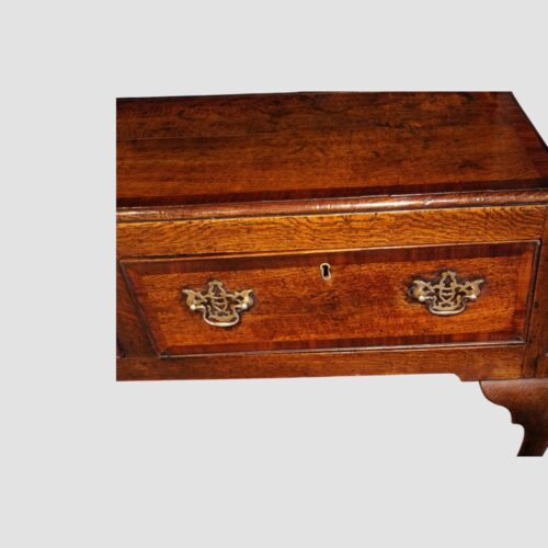 Georgian oak cabriole leg dresser base cross banding to drawer