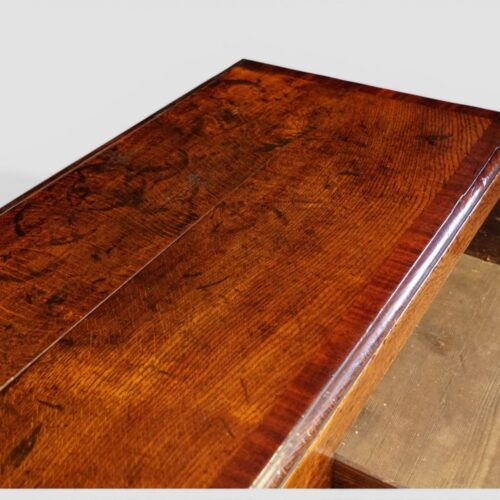 Georgian oak cabriole leg dresser base top end detail