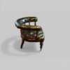Pair of Victorian green leather tub chairs side view