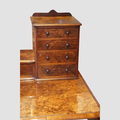 Victorian burr walnut dressing table trinket drawers