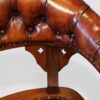 Victorian buttoned leather desk chair back bracket
