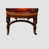 Victorian buttoned leather desk chair front leg