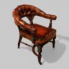 Victorian buttoned leather desk chair side