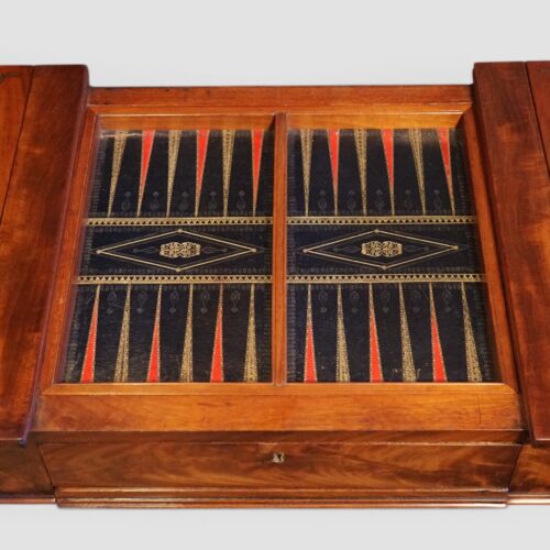 William IV games and work table backgammon board