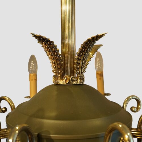 Empire design chandelier leaf detail