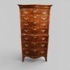 George V walnut serpentine tallboy