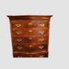 George V walnut serpentine tallboy top section
