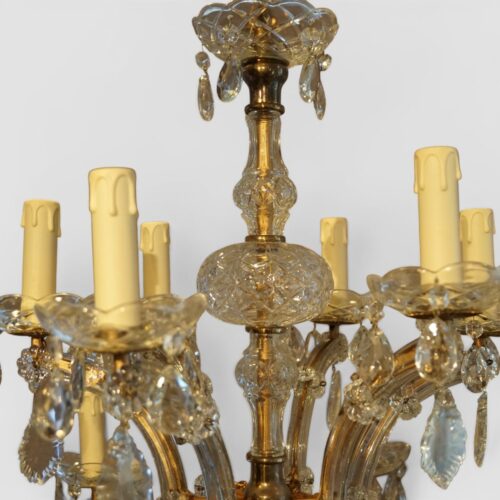 Marie Therese glass chandelier stem detail