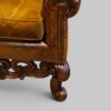 Pair of William and Mary leather wing chairs arm