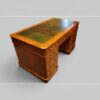 Victorian burr walnut pedestal desk angle