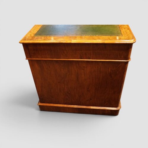 Victorian burr walnut pedestal desk end
