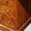 Victorian burr walnut pedestal desk rounded corner