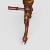Victorian inlaid walnut window table leg carving detail