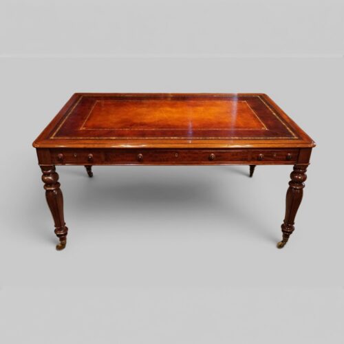William IV mahogany 6 drawer writing table