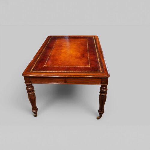 William IV mahogany 6 drawer writing table end view