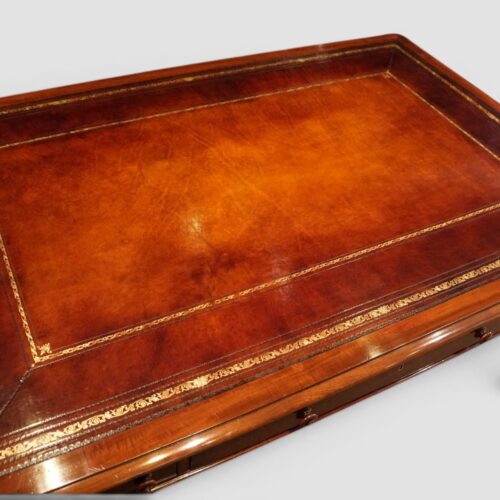 William IV mahogany 6 drawer writing table leather writing surface