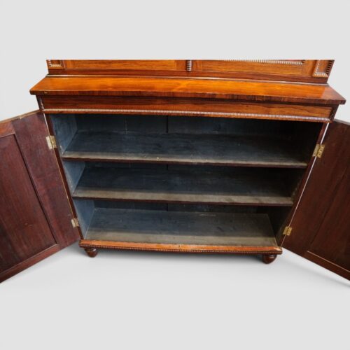 William IV rosewood bookcase base interior