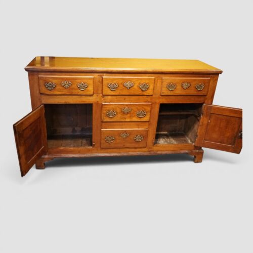 Antique fruitwood dresser base cupboards