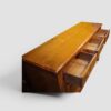 Antique fruitwood dresser base drawers open