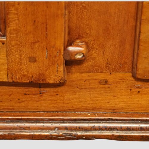 Antique fruitwood dresser base latch