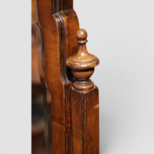 Edwardian walnut cheval mirror finial
