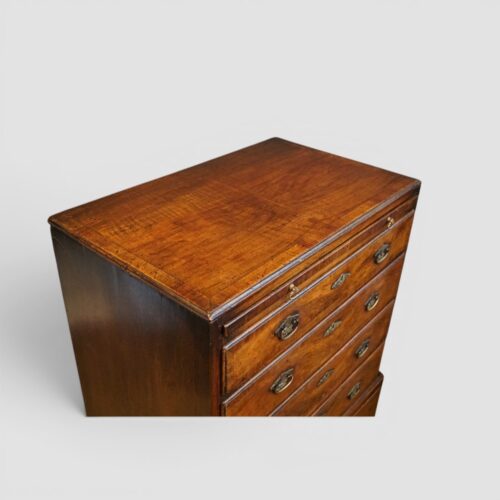 George I style walnut brushing slide chest angle