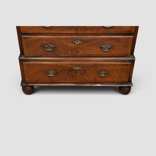 George I style walnut brushing slide chest bun feet