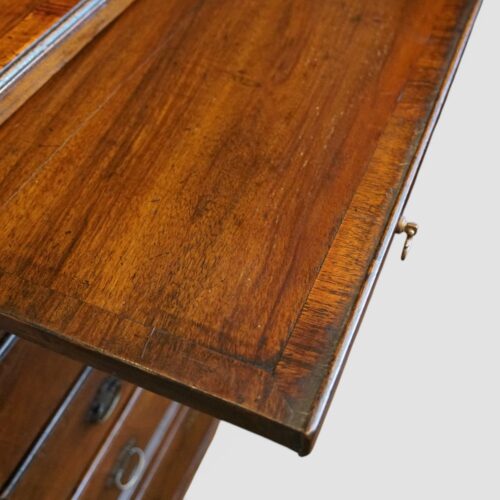 George I style walnut brushing slide chest slide detail