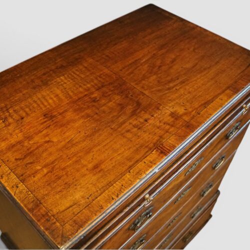 George I style walnut brushing slide chest top