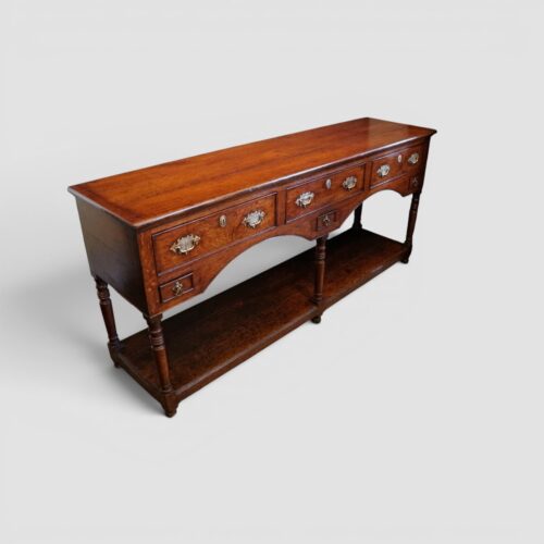 Georgian oak pot board dresser base angle