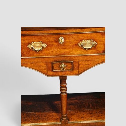 Georgian oak pot board dresser base drawer detail