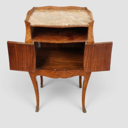 Pair of Continental bedside cabinets cupboard interior