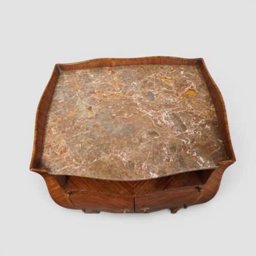 Pair of Continental bedside cabinets marble top