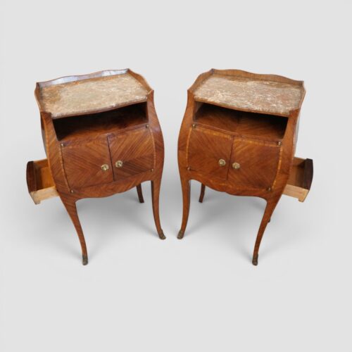 Pair of Continental bedside cabinets side drawers