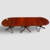 Regency style mahogany 3 pillar dining table