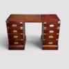 Victorian brass bound campaign desk