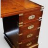 Victorian brass bound campaign desk pedestal angle pedestal