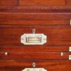 Victorian brass bound campaign desk pedestal brass flush handle