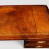 Victorian brass bound campaign desk pedestal leather detail