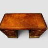 Victorian brass bound campaign desk pedestal leather top