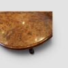 Victorian large oval walnut coffee table top detail