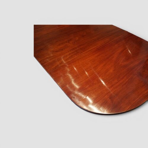 Antique mahogany triple pillar dining table top end timber