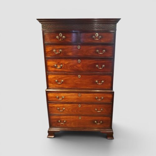 George III mahogany chest on chest front