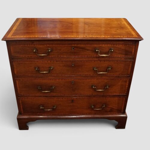 George III mahogany crossbanded chest