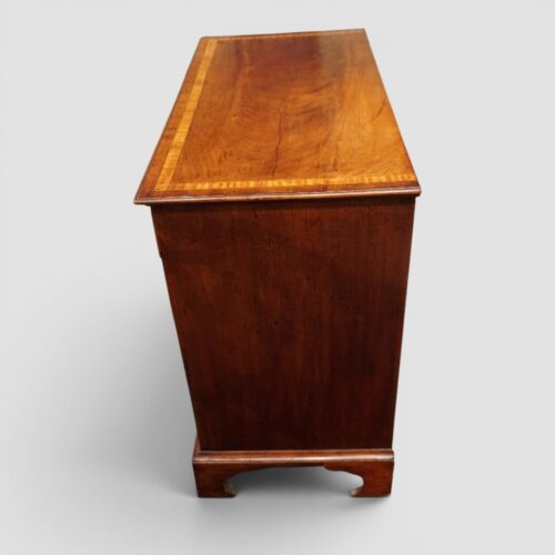 George III mahogany crossbanded chest end and side view